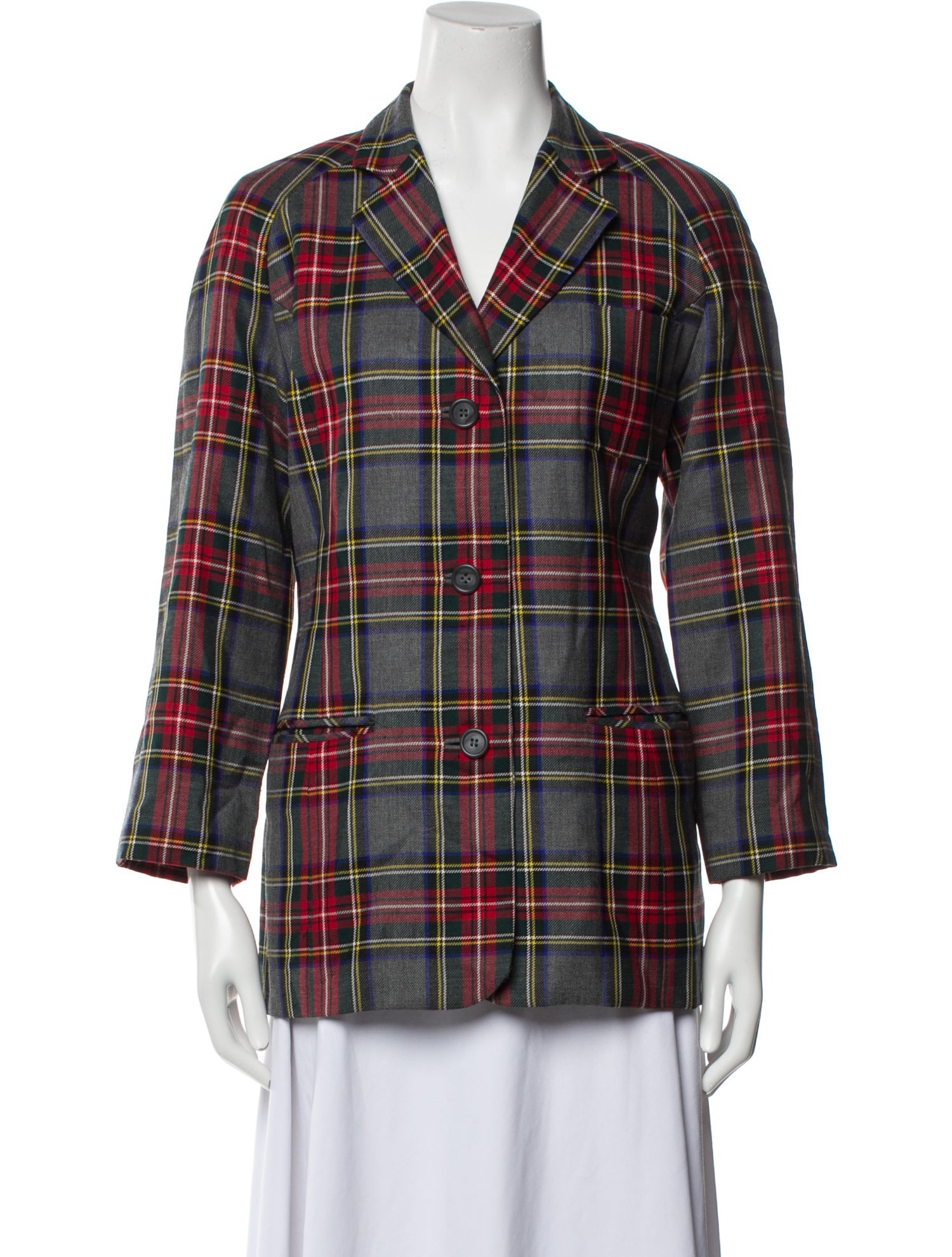 Christian Dior Plaid Print Blazer
